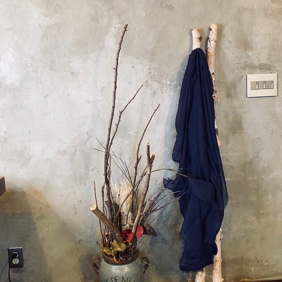 Soft cotton shawl blue scarf - Picture 3 of 5